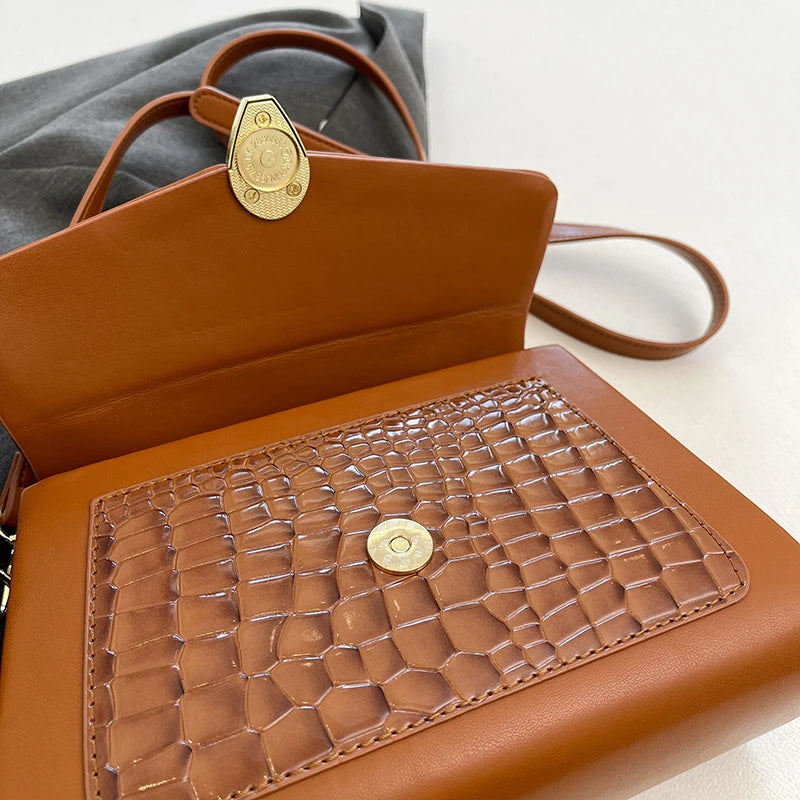 Luxury Black Handbag Classic Women Bag 2024 New Designer Shoulder Bag High Quality Solid Pu Leather Crossbody Small Square Bag