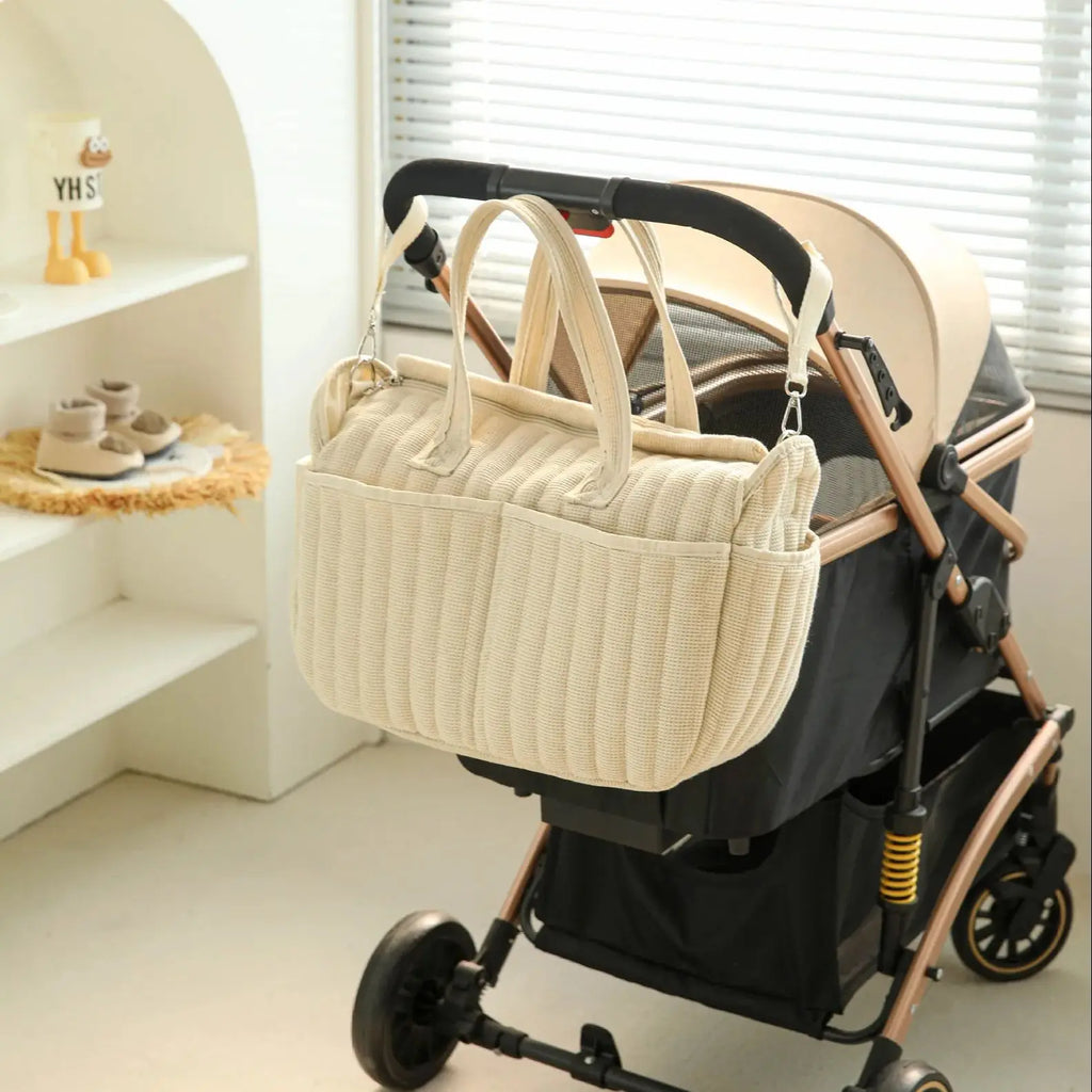 Solid Diaper Bag Fashion Waterproof Multi-functional Diaper Backpack Nursing Changing Bag for Baby Large Stylish Bag