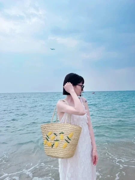 Handmade Straw women Handbags Summer Tote Large capacity Embroidery Vacation Beach bag Female Shoulder Bag bolsa feminina