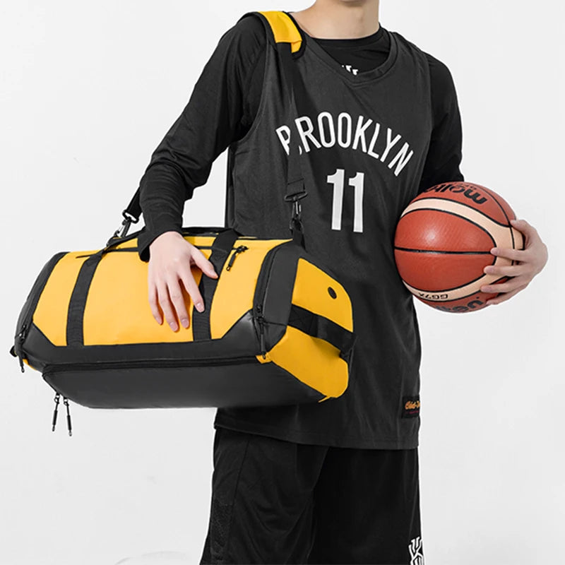 Men Sport Backpack Waterproof Gym Bags Separation Basketball Backpack Large Duffel Handbag Fitness Training Shoulder Bag Dry Wet