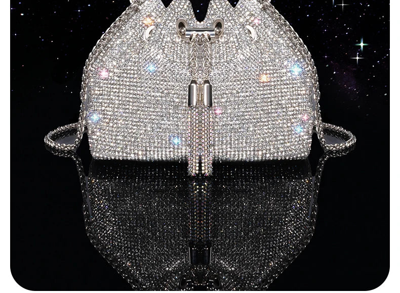 Luxury Bag  Diamond Evening Bag  Silver Designer Bag  Handbags  Pearl Bag  Hand Bags  Luxury Handbags