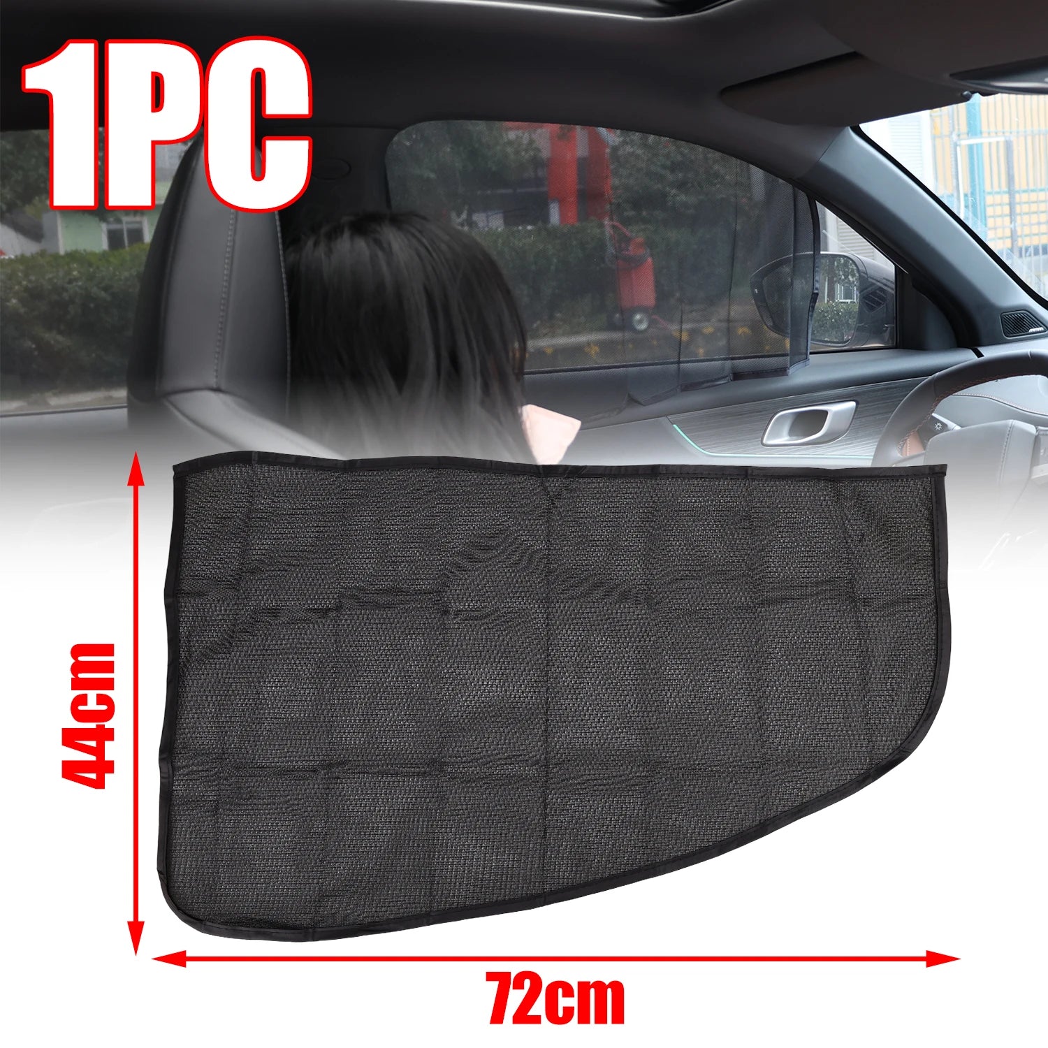 Magnetic Car Sunshade Universal Foldable Unobstructed View Nylon Mesh Curtain with Strong Magnets UV Protection Window Sunshades