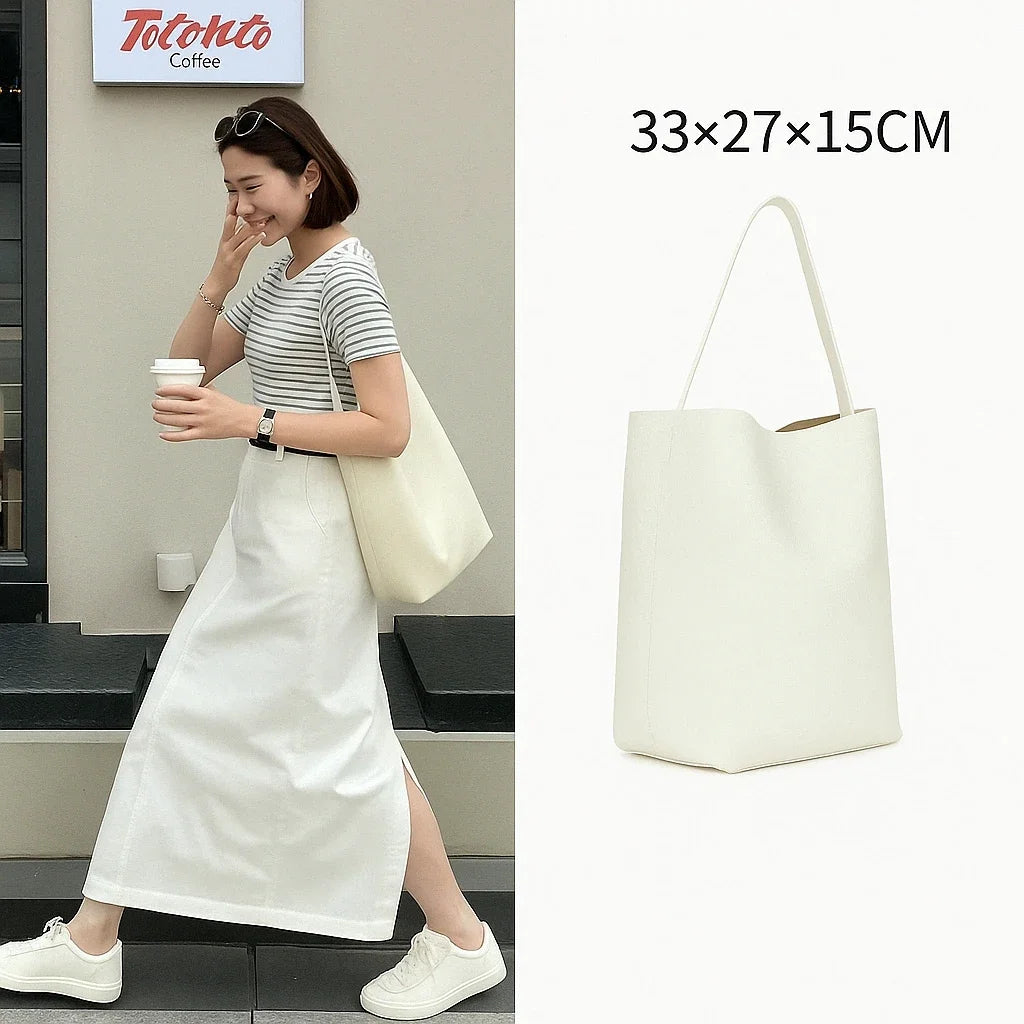 Simple Tote Bag Women's Satchel Fashion Sling Shoulder Shopping Outdoor Large-capacity Storage Shopping Bag Bucket Handbags