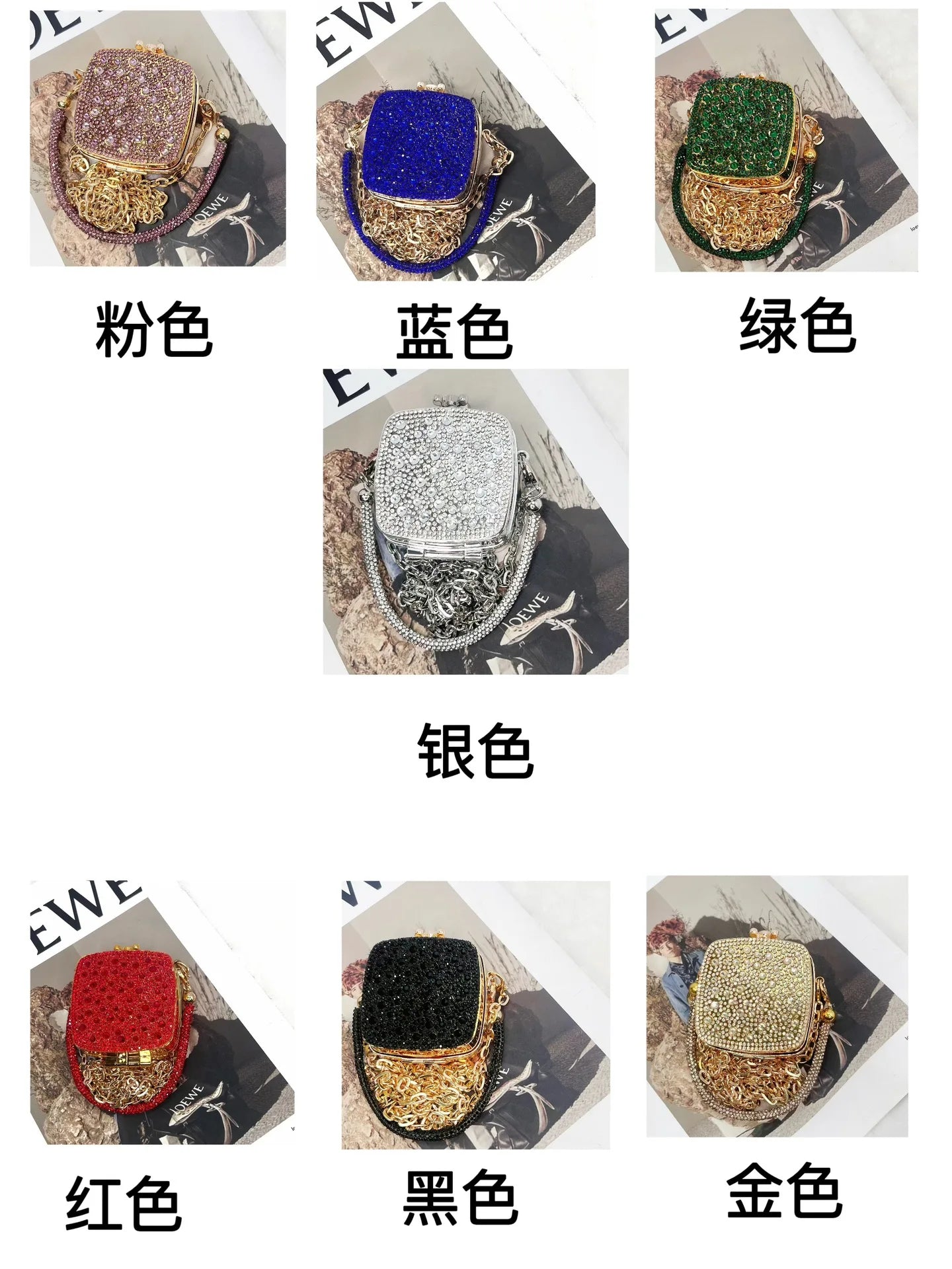 Banquet Bag for Women High-quality Acrylic Shoulder Bag with Mirror Designer Full Diamond Mini Crossbody Bag Cute Lipstick Bag