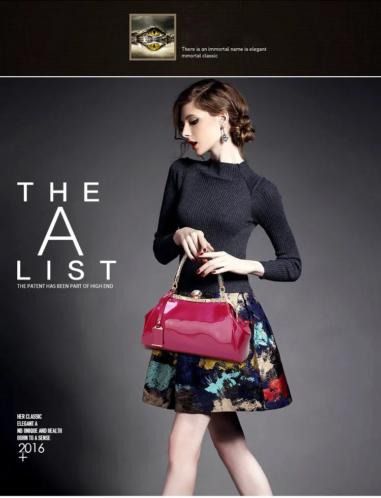 Elegant Patent Leather Evening Bags for Women Ladies Clutch Shoulder Handbags Wedding Party Accessories bolsa feminina