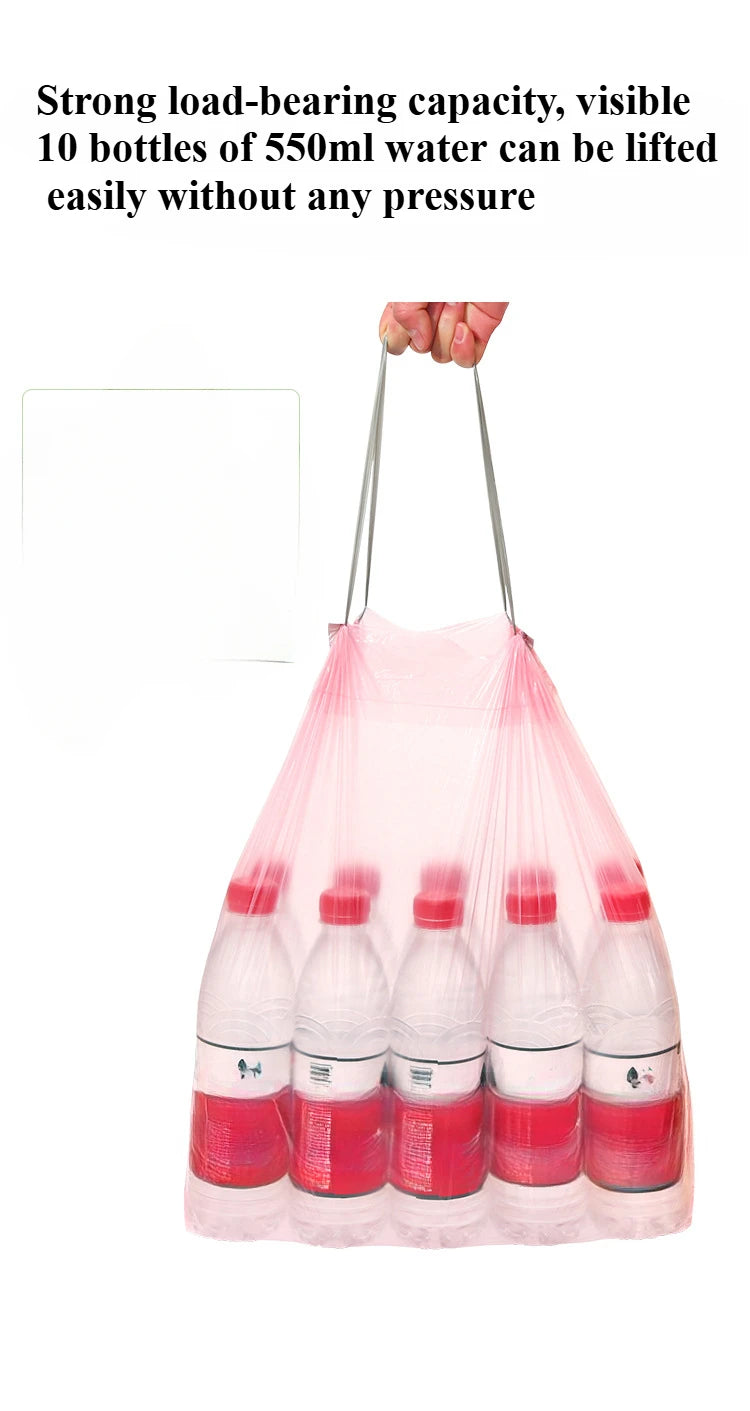 50/100/200PCS Thickening Drawstring Garbage Bags Large Capacity Handheld Trash Bag for Kitchen Household Disposable Waste Bags