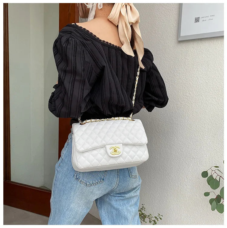 2025 Fashionable New Versatile Commuter Women's Bag Large-capacity One-shoulder Crossbody Bag with Diamond Chain Bag