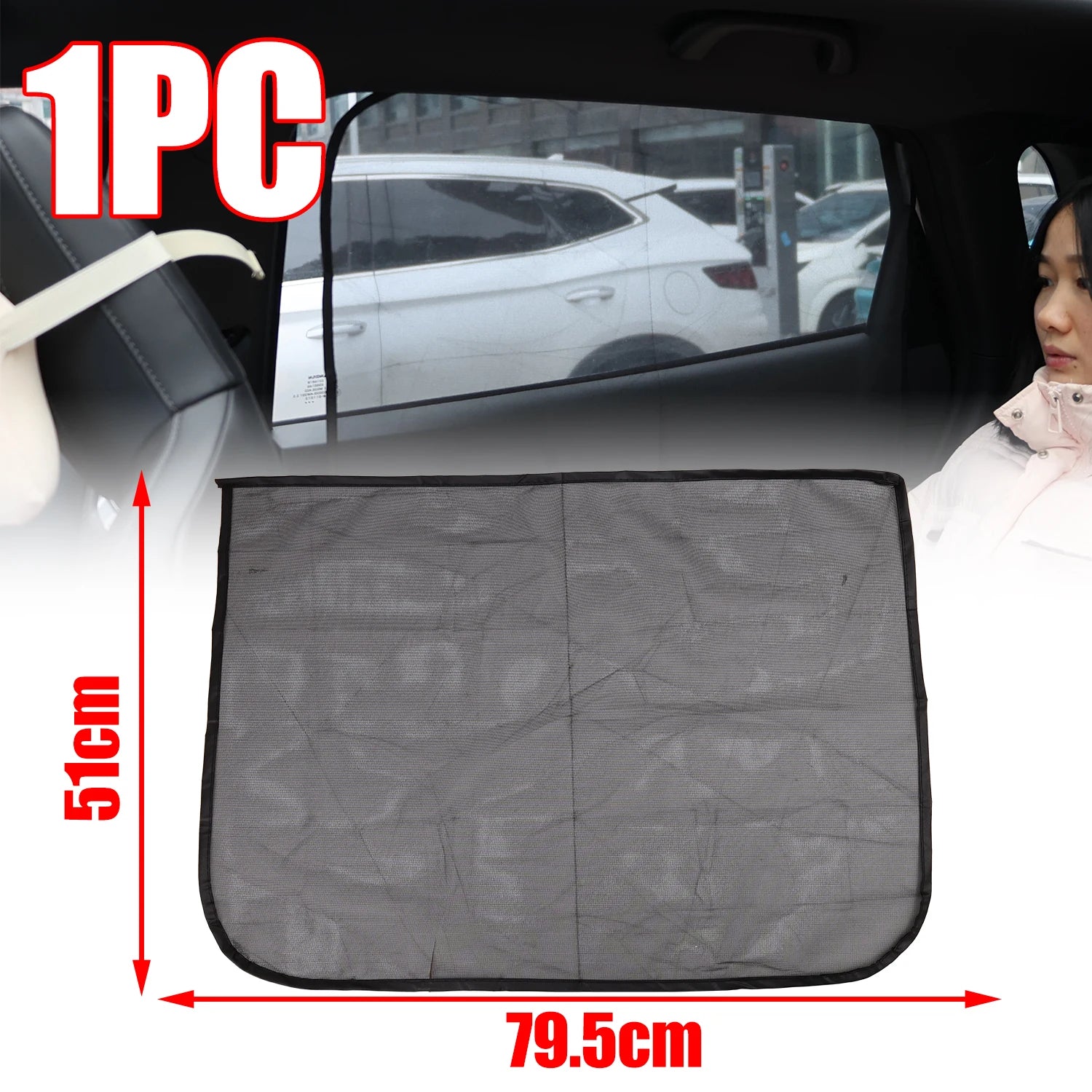 Magnetic Car Sunshade Universal Foldable Unobstructed View Nylon Mesh Curtain with Strong Magnets UV Protection Window Sunshades
