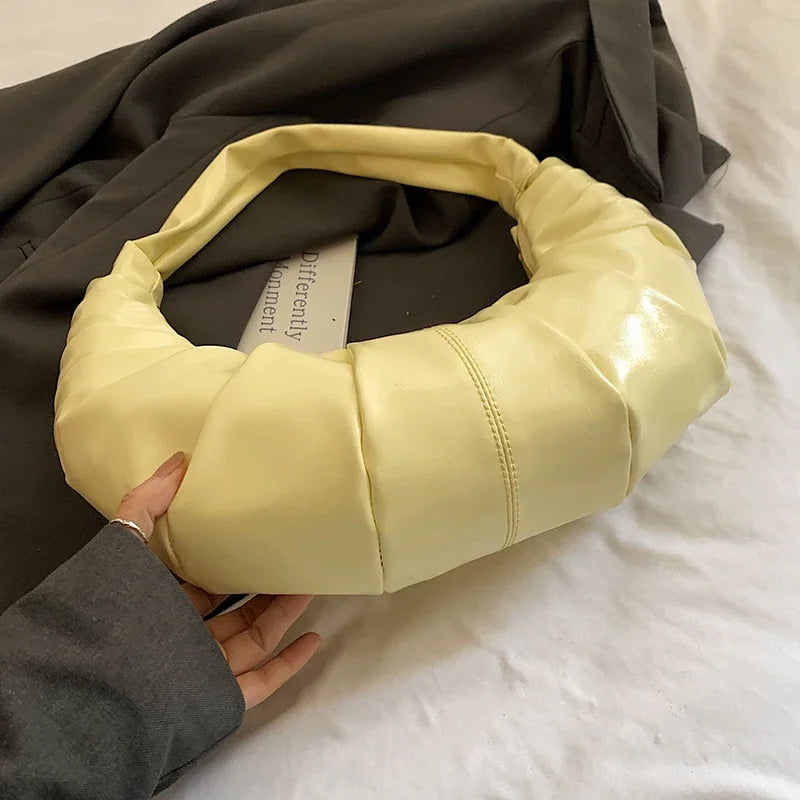 Silver Handbags Women Dumpling Shoulder Bag Fashion Luxury Ladies Hobos Bags High Capacity Female Tote Bag Black