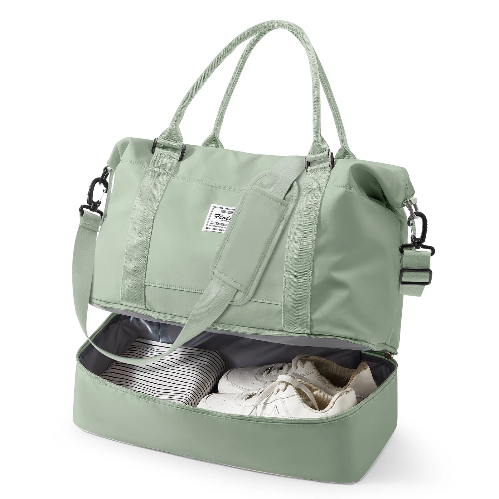 Travel Duffel Bag,Sports Tote Gym Bag Shoulder Weekender Overnight Bag for Women, Carry on Bag with Wet Pocket Expandable Bag