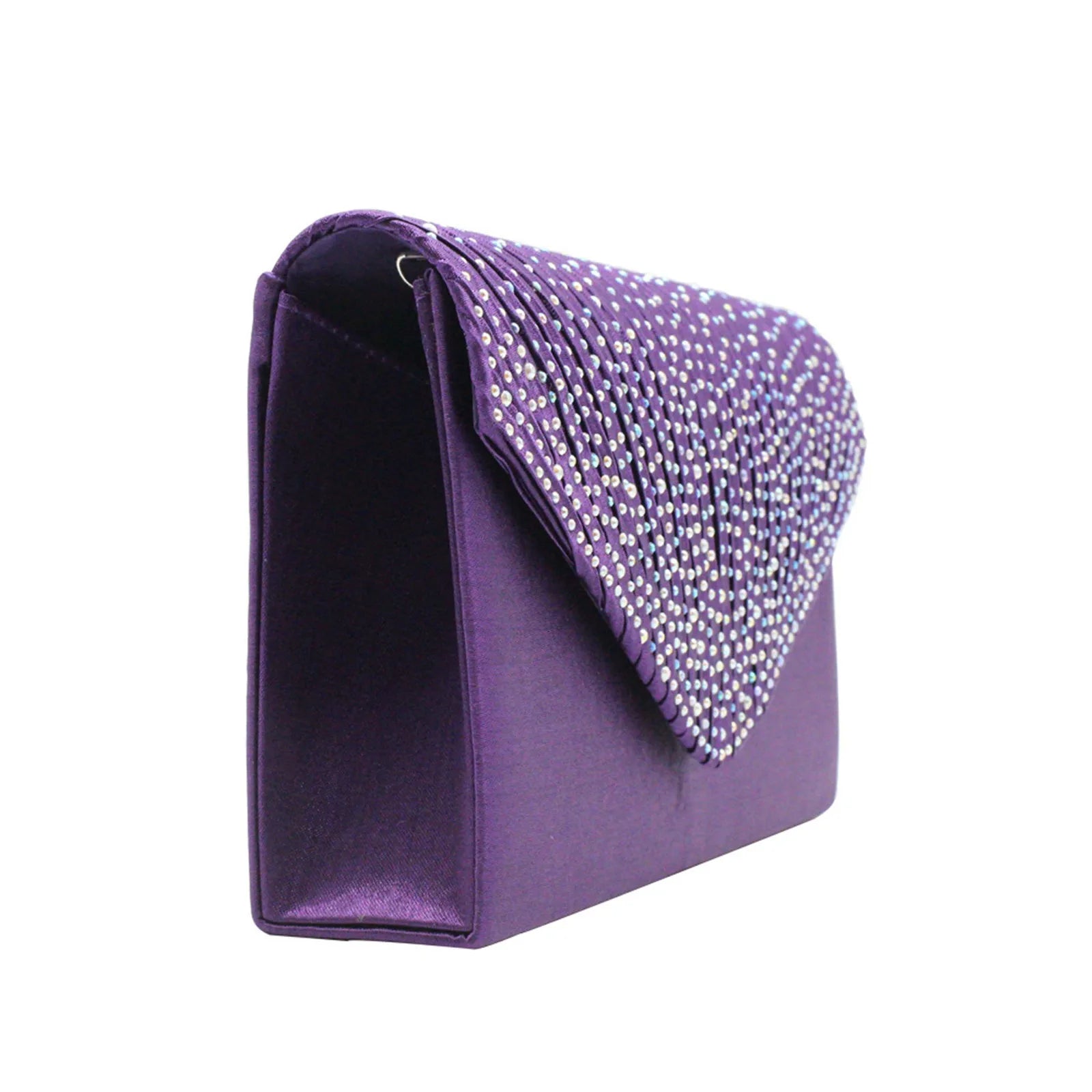 Women's  Luxury Silk Evening Clutch Bag - Elegant Women’s Prom/Wedding Handbag with Detachable Chain Strap & Secure Closure