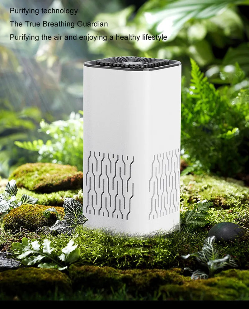 MINI Car HEPA Air Purifier Remove Smoke Odor Formaldehyde Negative Ion Air Cleaner for Car Bedroom Aromatherapy Purification New
