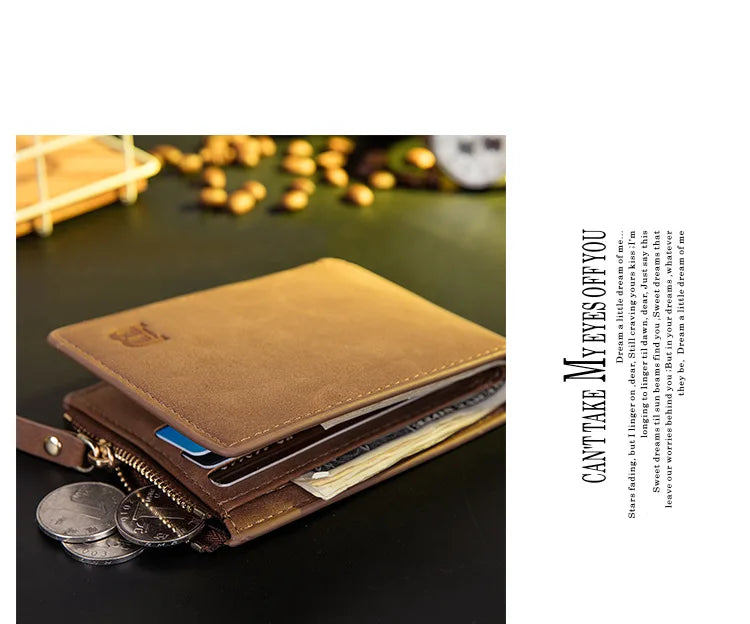 Men Wallets Leather Wallet Money Bag Credit Card Holder Dollar Bill Wallet Clutch Purse for Boy Short Wallets Cartera Hombre New