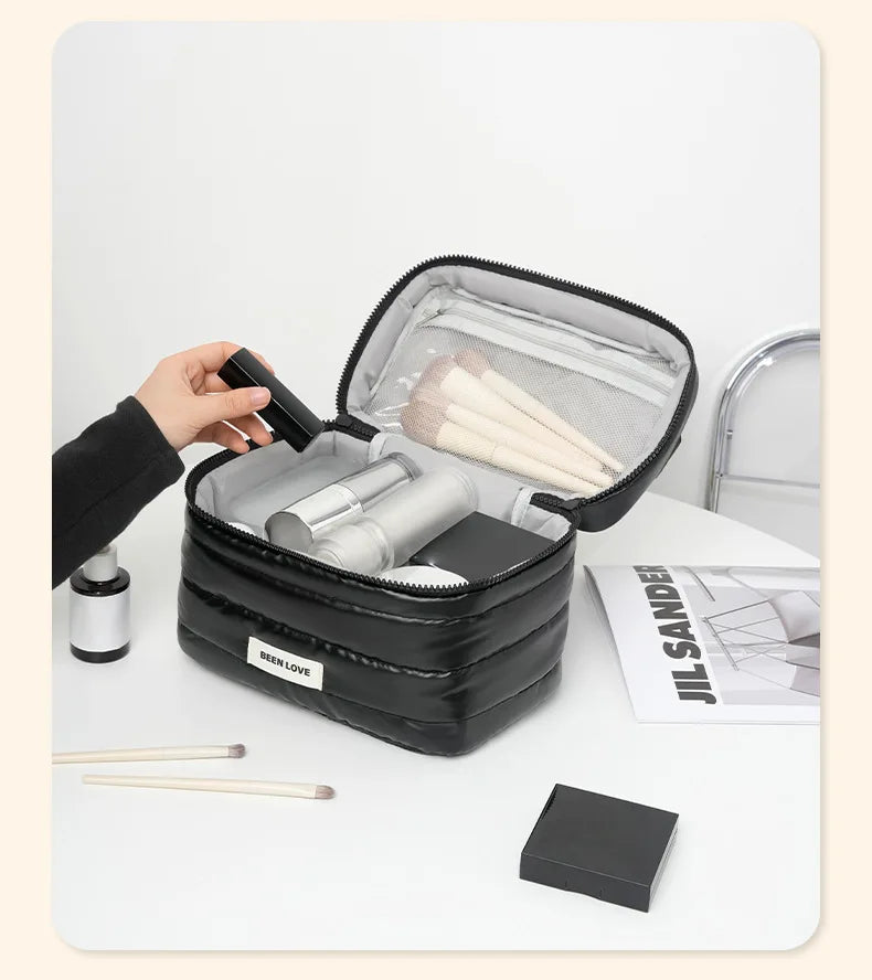 2025 New Design Cosmetic Bag Handheld Makeup Bags Large Capacity Lipstick Skincare Storage Bag Travel Portable Women Ideal Gift