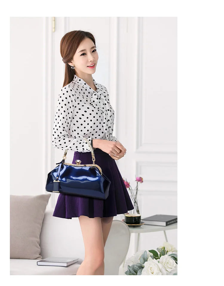 Elegant Patent Leather Evening Bags for Women Ladies Clutch Shoulder Handbags Wedding Party Accessories bolsa feminina