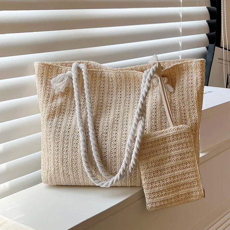 2025 France Designer Women Handbags Fashion Large Capacity Straw Tote Bag Summer Beach Bag Casual Bali Big Purse