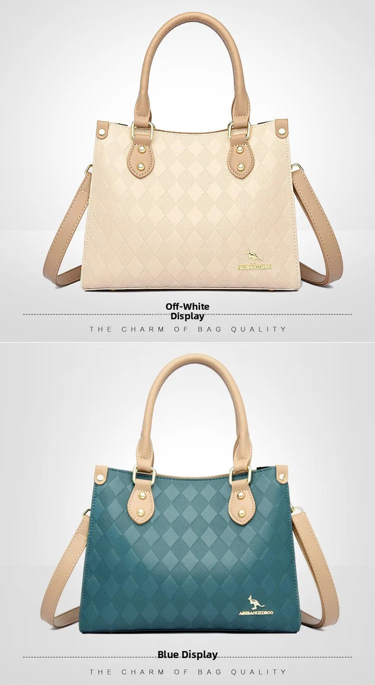 Fashionable Large Women's Handbag Shoulder Bag Crossbody Bag for Middle-Aged Mothers PU Material Boston Bag Style Summer Hot...