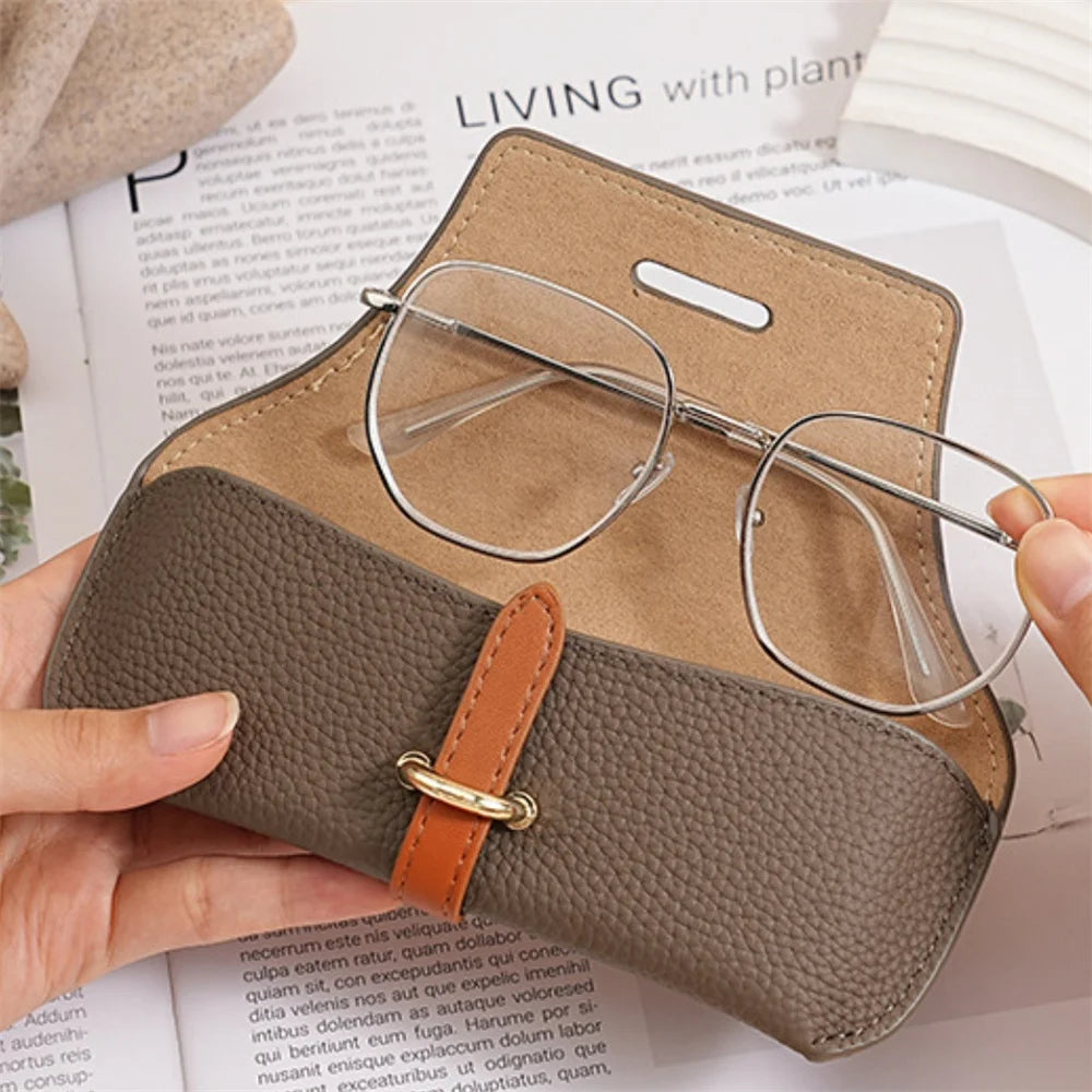 Luxury Pu Leather Glasses Bag Woman Portable Eyeglasses Protect Case Unisex Fashion Travel Sunglasses Case Eyewear Accessories