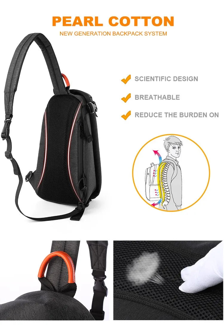Multifunction Sling Bag Chest Bags for Men Fashion Casual Shoulder Anti Theft Male Single Shoulder Durable Mini Travel Pouch