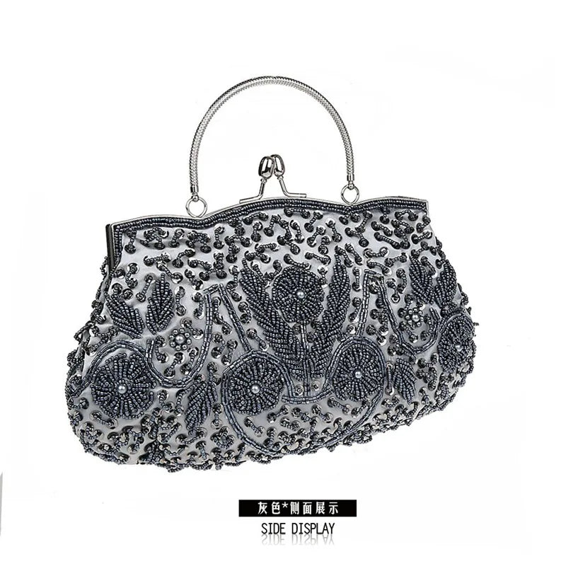New Fashion Retro Women Evening Bags Beaded Ladies Clutch Purse Shoulder Chain Wedding Party Handbags Bags Purses and Handbags