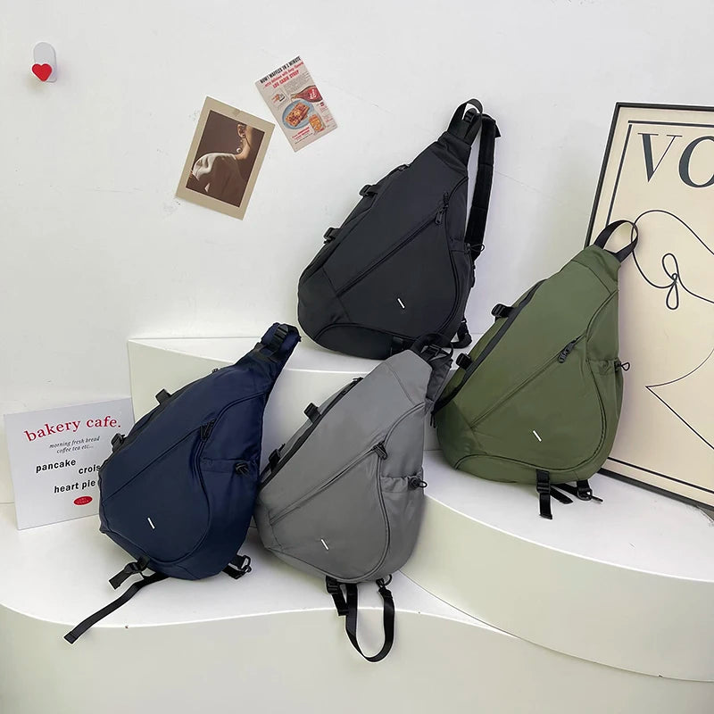 Sling Bags for Men Large Capacity Man Chest Bag Casual Travel Unisex Crossbody Bag Nylon Storage Shoulder Bag Student Backpacks