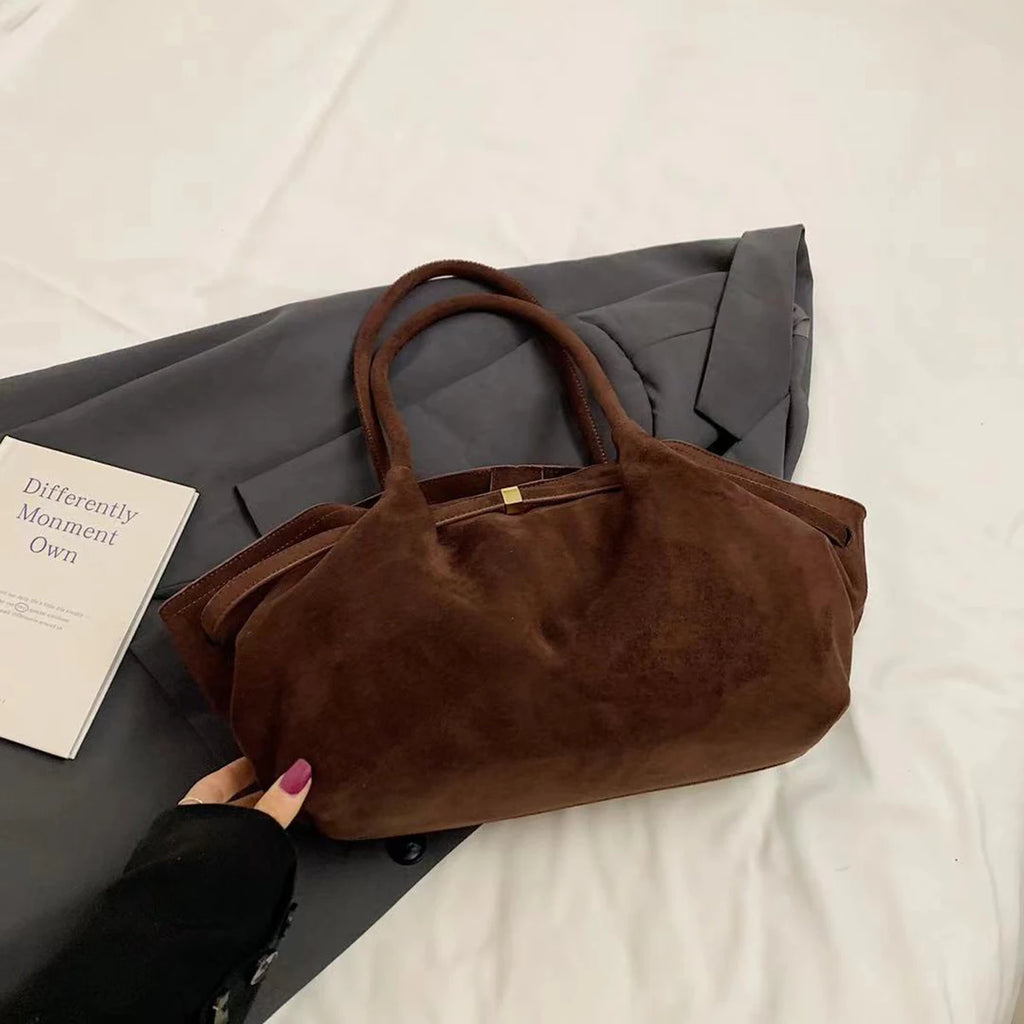 Large Nubuck Leather Tote Bags Ladies Shoulder Bag for Women Autumn Winter New Korean Fashion Y2K Retro Handbags and Purses