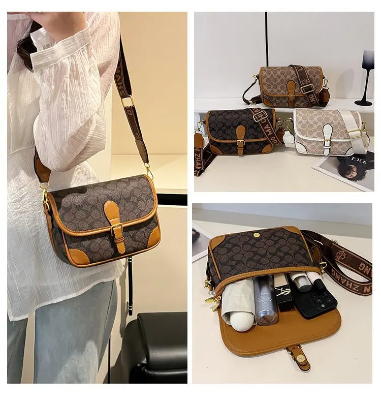 The Crossbody Bag Is A High-end, Retro, Versatile, Simple and Light Luxury Small Square Bag, A Lady's Hand-held Shoulder Bag