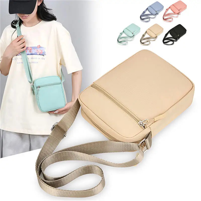 Messenger Sling Bags Casual Canvas Small Zipper Crossbody Case Simple Small Crossbody Shoulder Bag Simple small bag