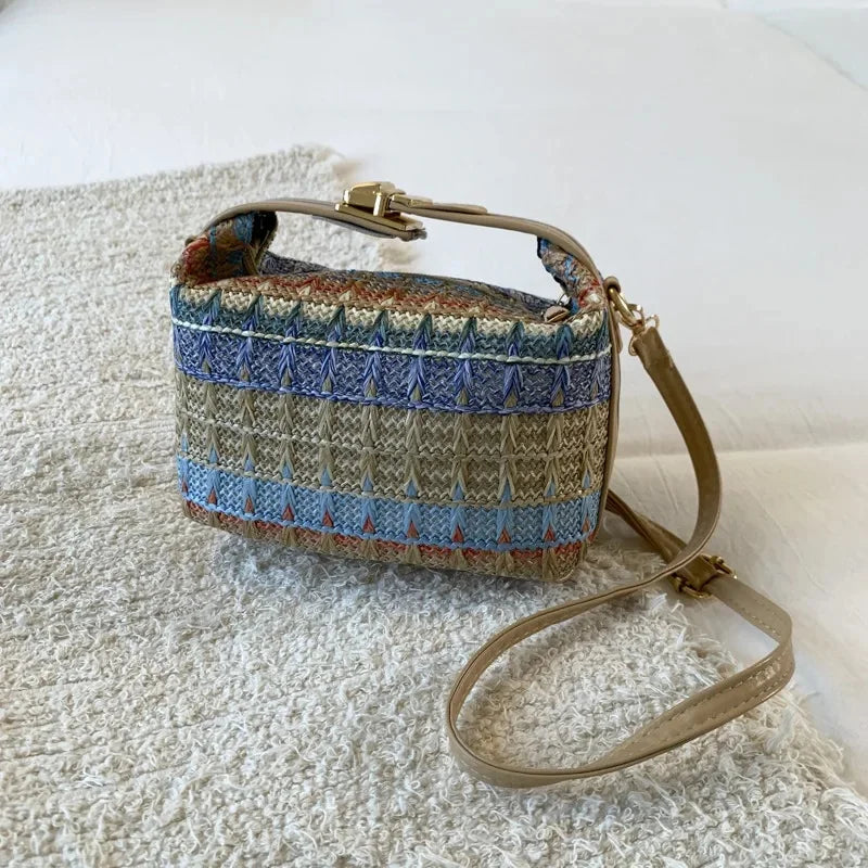 Fresh Style Small Square Bag Summer New Fashion Shoulder Crossbody Handbag Soft Polyester Fiber Internal Structure Hip Hop