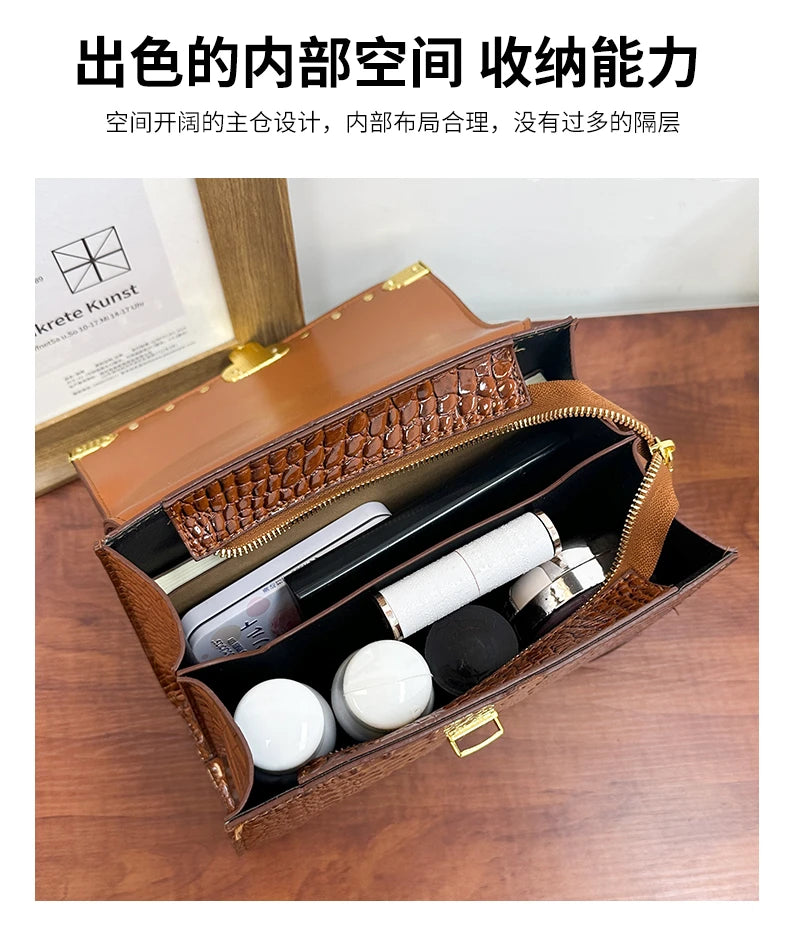 Chic Ladies Leather Shoulder Bag Luxury Crossbody Handbag Women's Designer Tote Purse Classic Elegant Style