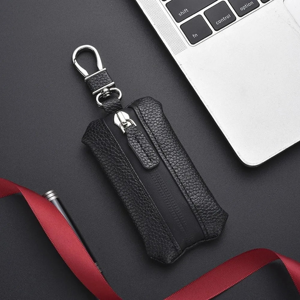 Luxury Car Key Bag Large Capacity Zipper Closure Mini Storage Bag Organizer Protection Cover Keychain Holder Travel Essential