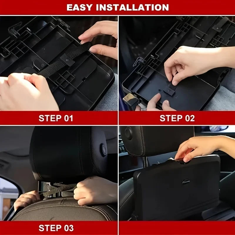 Car Backseat Tray Table,Foldable Seat Back Laptop Desk,Vehicle Eating Food Tray With Phone Holder,Passenger Travel Tray