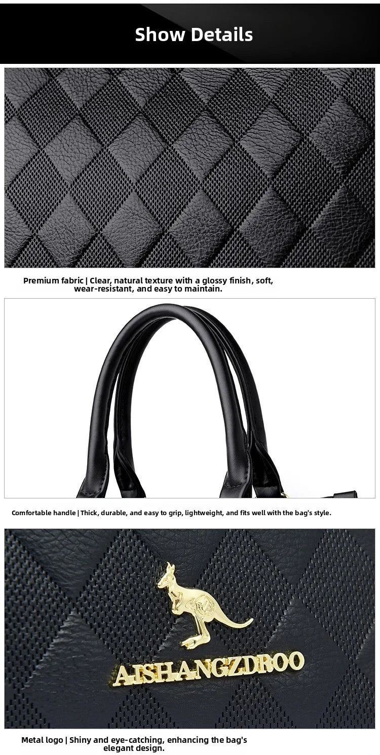 Fashionable Large Women's Handbag Shoulder Bag Crossbody Bag for Middle-Aged Mothers PU Material Boston Bag Style Summer Hot...