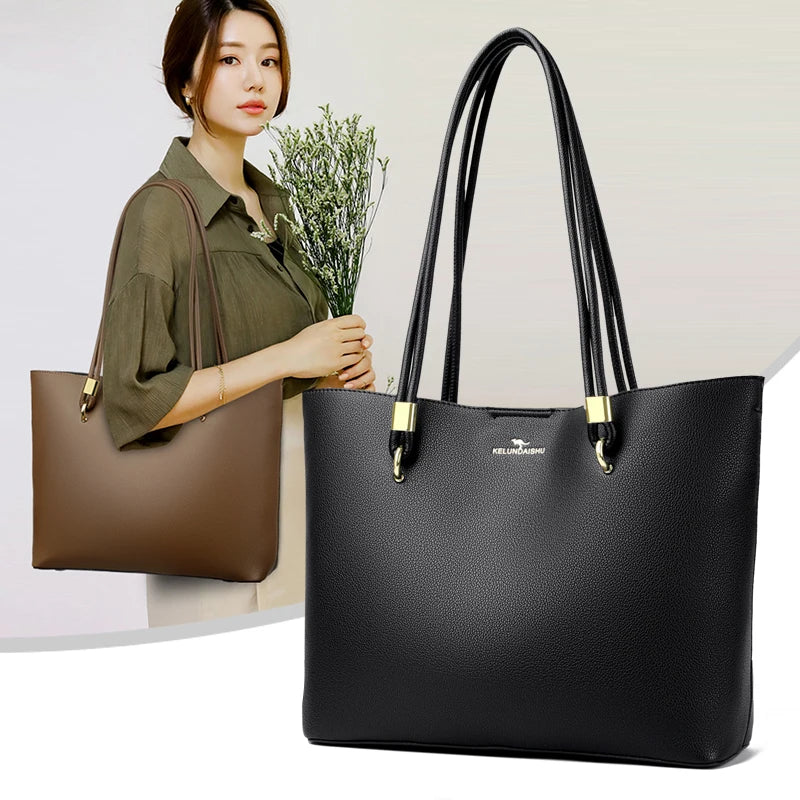 Women Hobo Bag Superior quality PU Leather Solid Shoulder Bag Bucket bag Fashion Large Capacity Handbag For School Work wallet