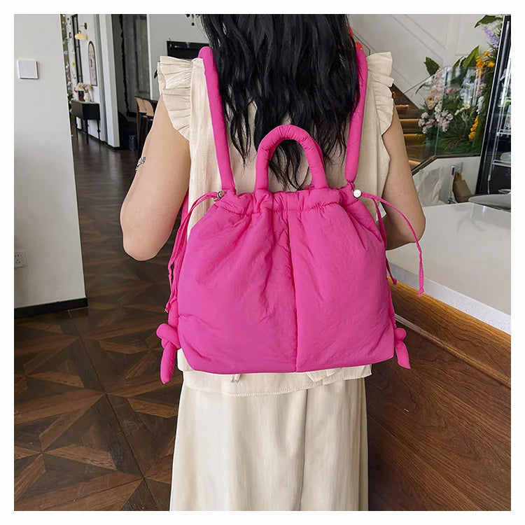 Women Shoulder Crossbody Bags Casual Nylon Padded Tote Bag Designer Soft Puffer Simple Vintage Large Capacity Handbags