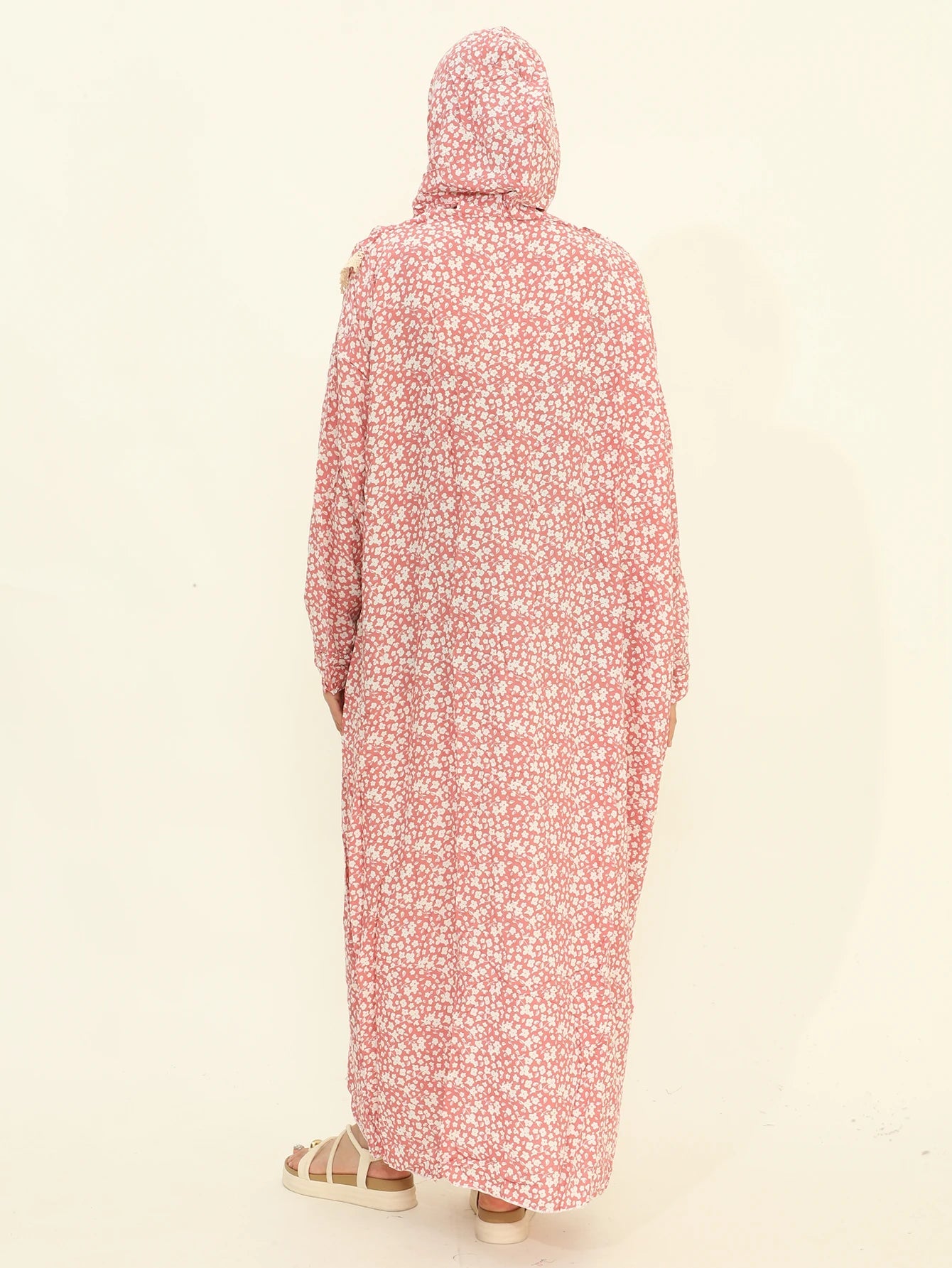 Muslim Fashion Abaya Women Floral Print Khimar Robe Abayas African Ladies Traditional Payer Dress