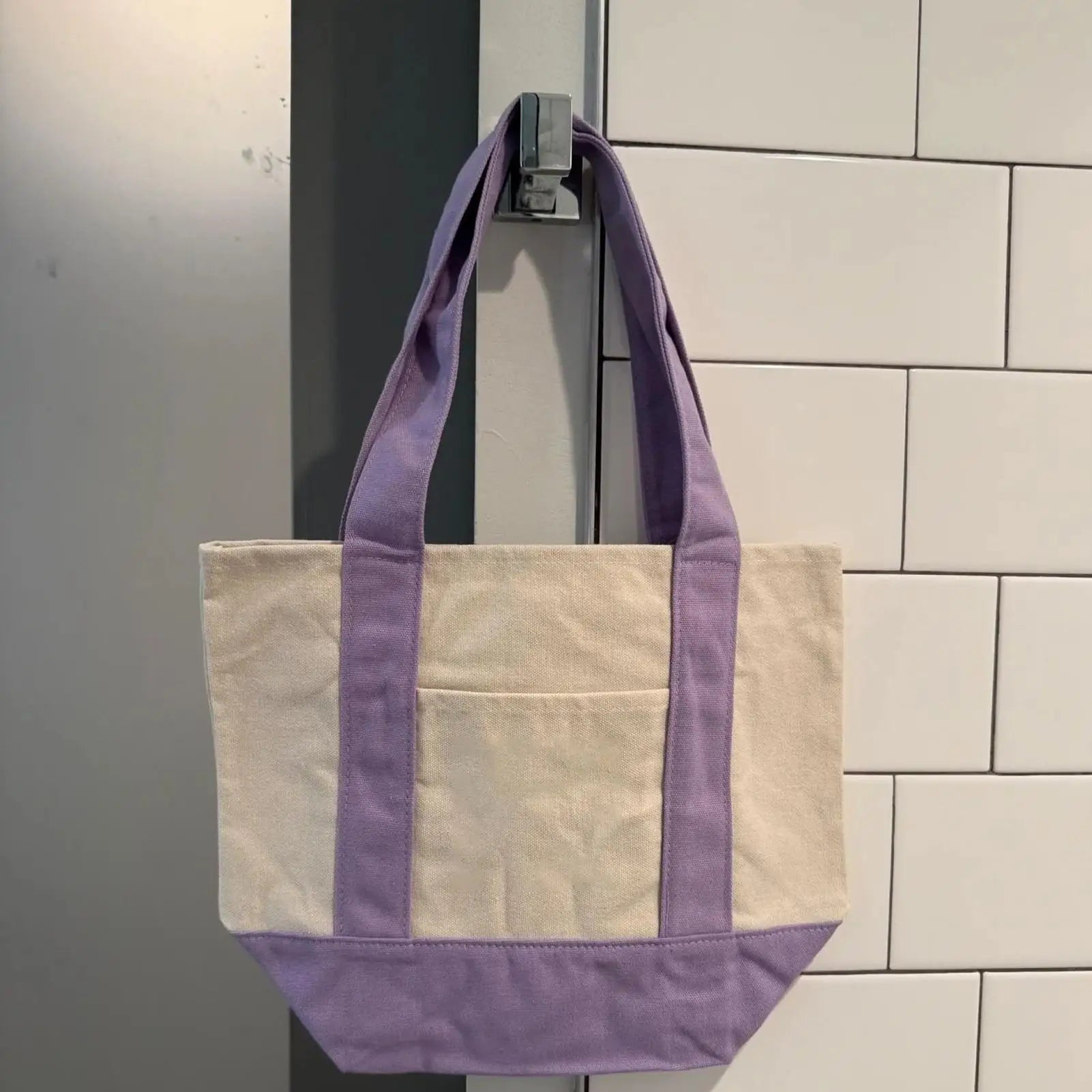 Canvas Tote Bag Large Canvas Tote Bags Reusable Grocery Carrier Fashionable Shopping Pouch For Camping  Single Shoulder Bags