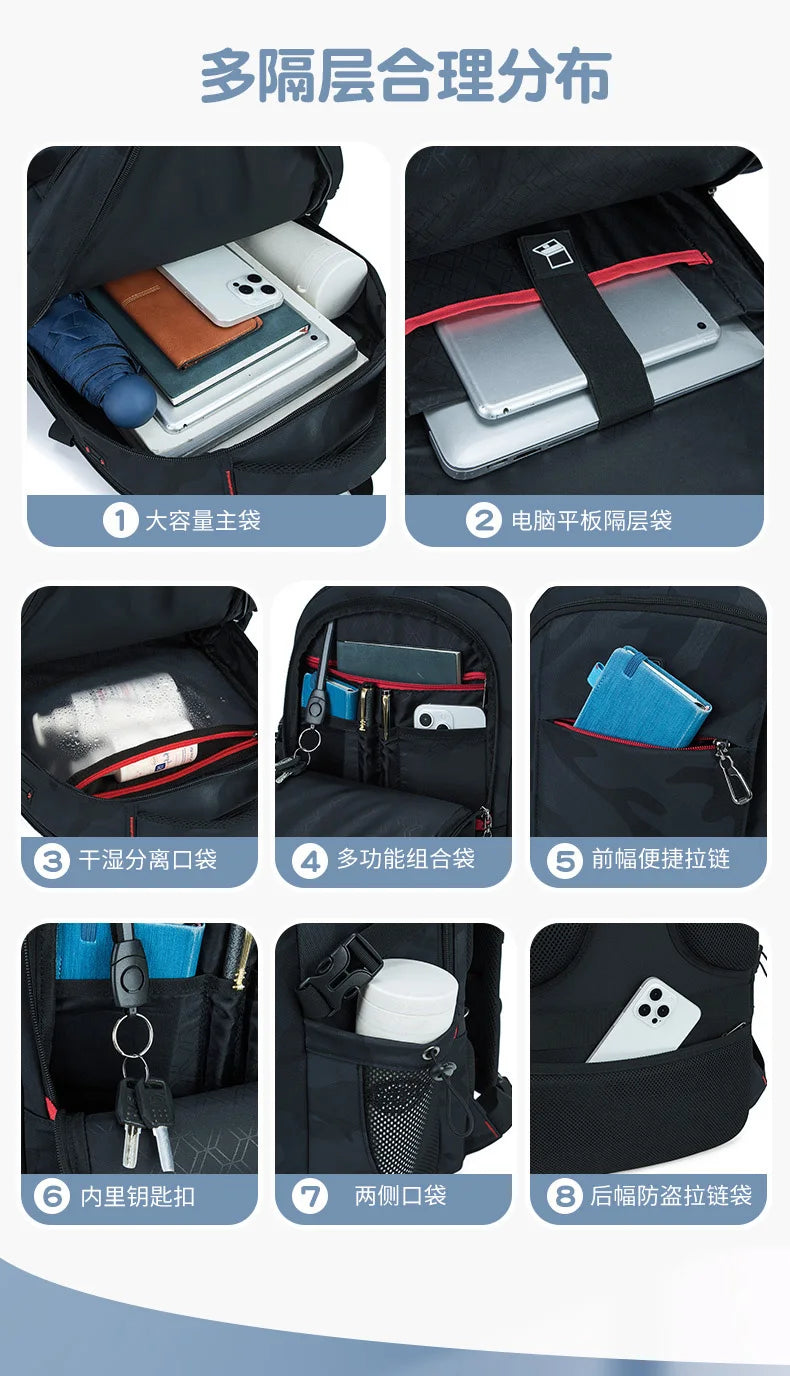 Backpack Primary School Middle School Students High School Bags Large Capacity Ultra-light Load Reduction Outdoor Travel Busines