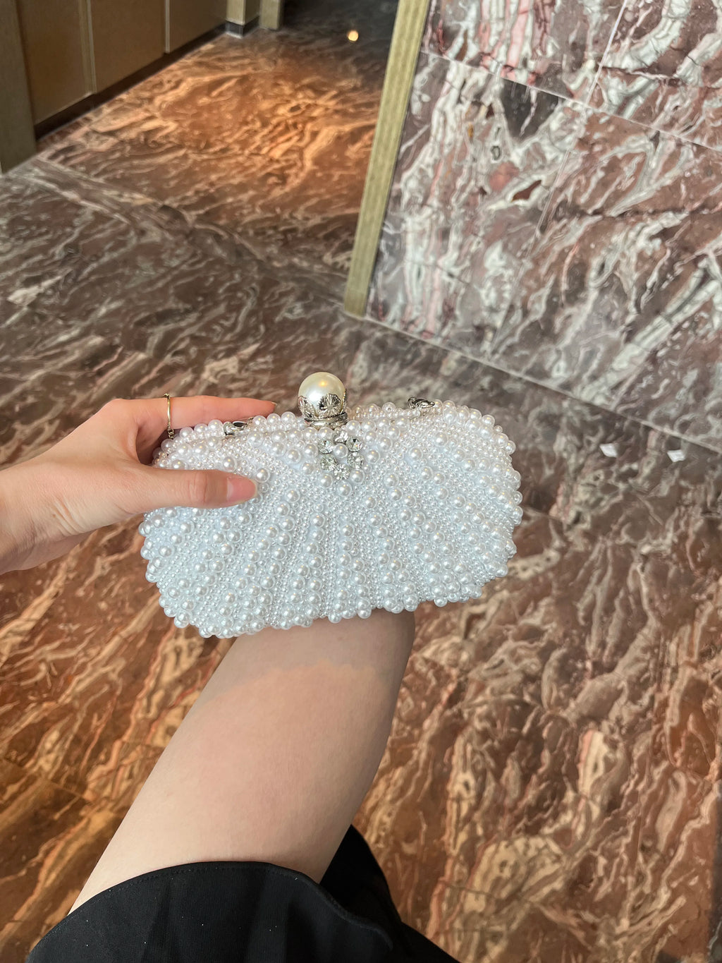 Elegant pearl evening bag, evening dress bag, formal party bag, ball bag, clutch bag, chain bag