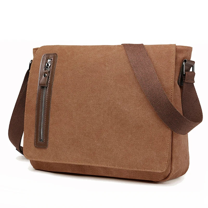 Messenger Bag Men Shoulder Canvas Business Retro Crossbody Vintage Pack Casual Trip Office Portable Travel Fashion Bags Y158A