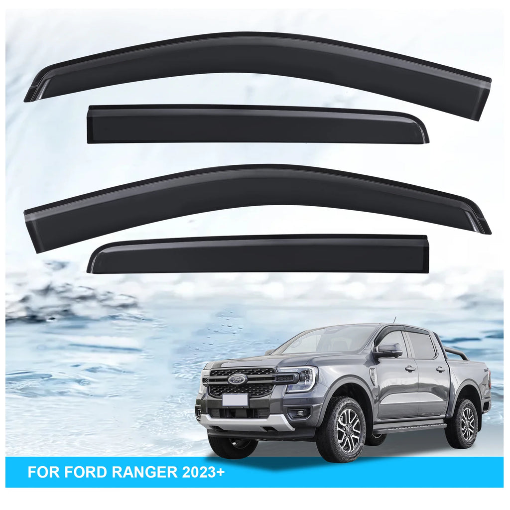Sun Rain Guard Window Dflectors Window Visor  for Ford Ranger Raptor Next Gen 2023 2024 Double Cabin Model Weather Shield  4PCS
