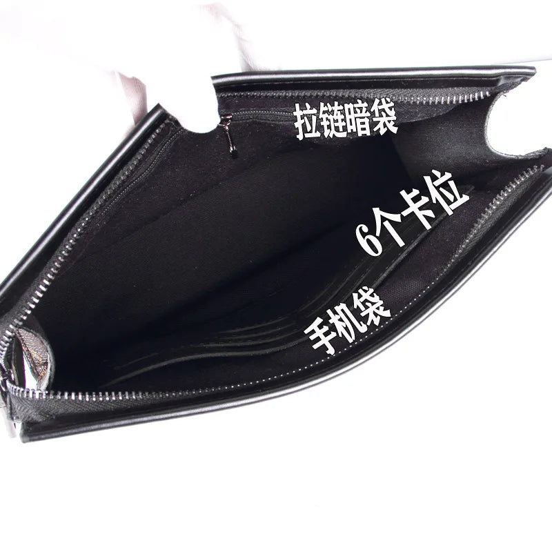 Luxury Men's Clutch Bag High-End Envelope Sle Casual Busin Wallet Trendy Handheld Soft Synthetic Leather for Young Men