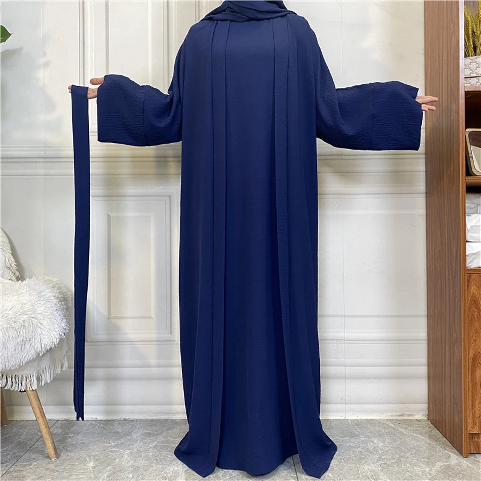 Abaya Women Muslim Long Dresses African Open Kaftan Dubai Turkey 2 Piece Set Luxury Islam Morocco Clothing Caftan Fashion Modest