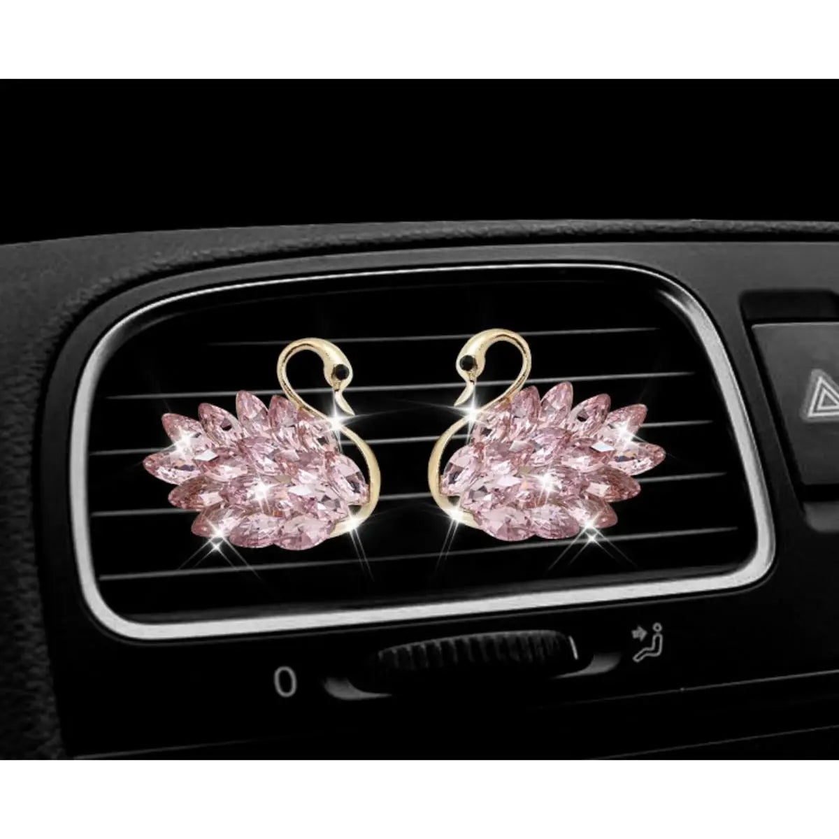1 Pair Cute Car Diffuser Vent Clip Automotive Swan Vent Clip Air Freshener With Rhinestones Vehicle Aromatherapy