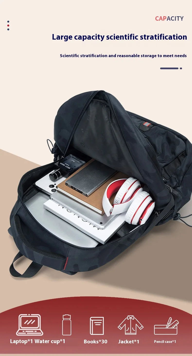 Backpack Primary School Middle School Students High School Bags Large Capacity Ultra-light Load Reduction Outdoor Travel Busines