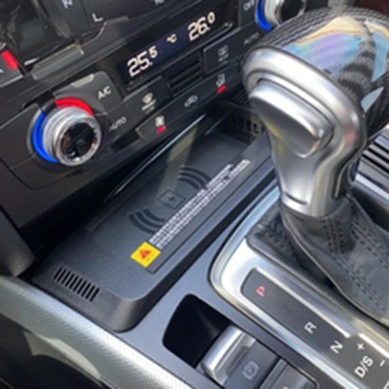 Car wireless charger for Audi A4 B8 B9 A4 Allroad A5 S5 RS5 Q5 SQ5 15W fast phone charger charging pad panel charging holder