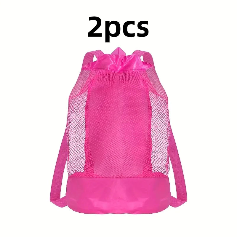 Beach toy bag, double-shoulder style, large capacity, essential for seaside activities,convenient to carry,perfect birthday gift