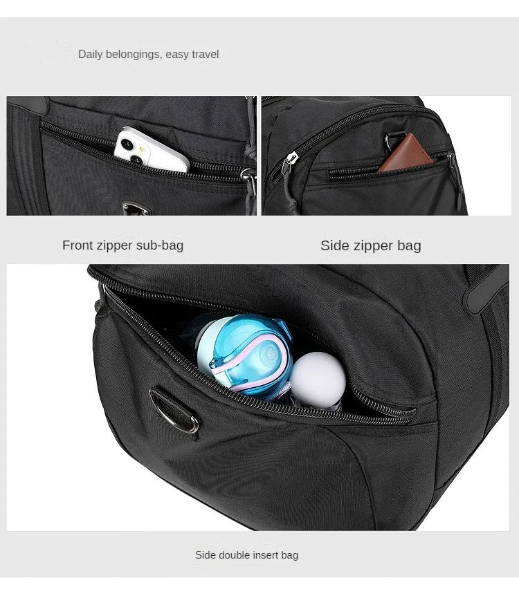 Large Capacity Travel Bag Weekender Overnight Duffle Bags with Compartment Sports Fitness Bags for Camping Outdoor Activities