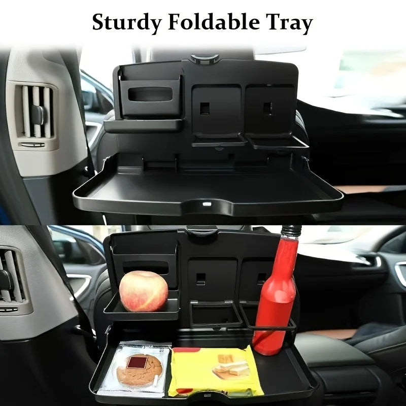 Holders, Phone Slot and Plenty of Storage, Easily Mounts To Car Seat Back Backseat Organizer Features Foldable Tray, Dual Cup
