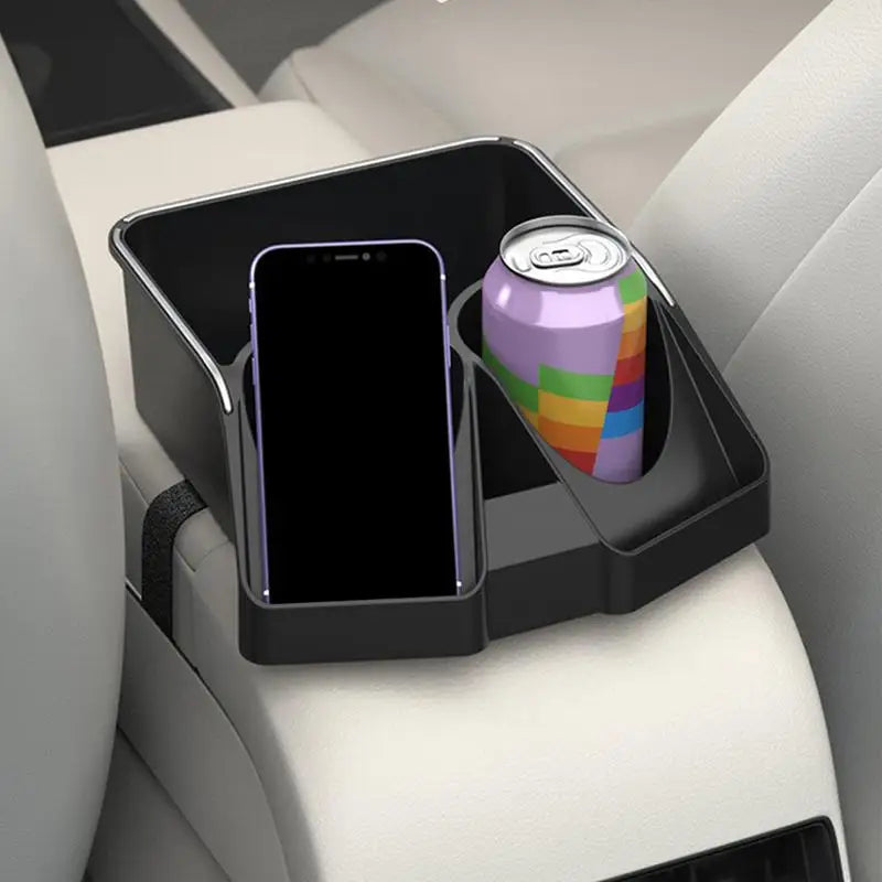 Car Console Storage Organizer Car Seat Organizer With Double Cup Holders Car Seat Storage Wear-Resistant Console Storage